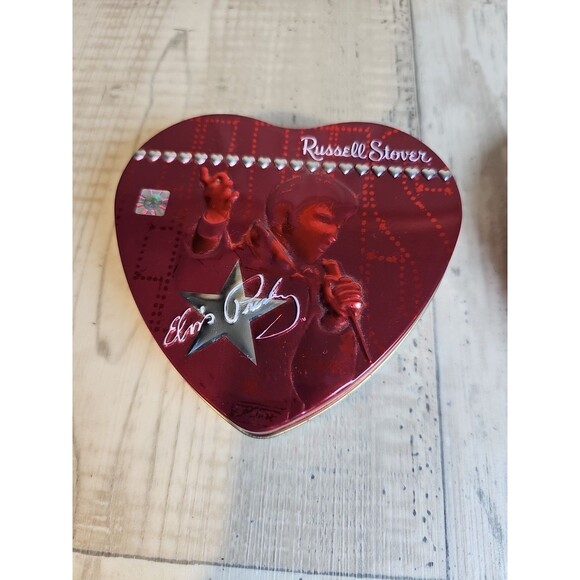 Russell Stover Elvis Presley Heart Shape Tins 7” & 5” Set of 2 Vintage Collect - Picture 2 of 6